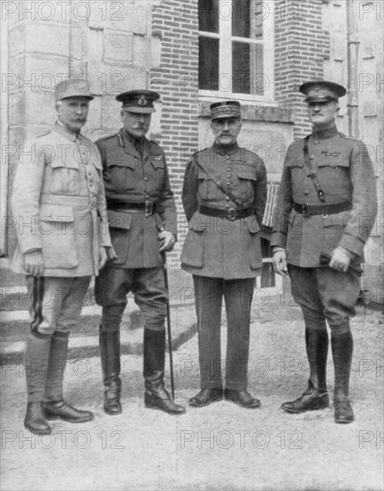 The four Allied commanders, Chateau Bombon, France, 1918. Artist: Unknown