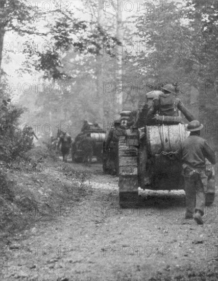 Americans preparing for the attack on the Argonne Forest, Verdun, France, September, 1918. Artist: Unknown