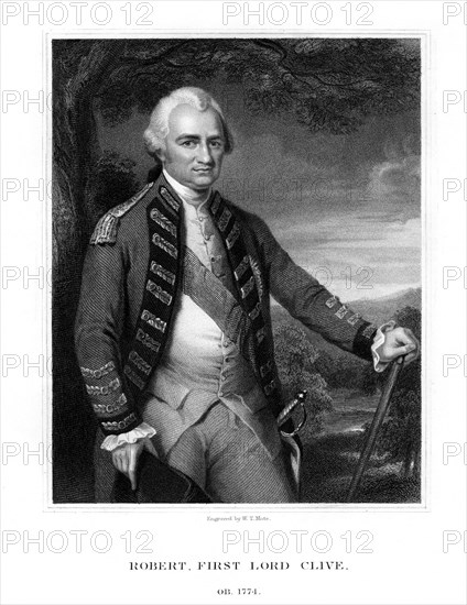 Major-General Robert Clive, 1st Baron Clive of Plassey, British statesman and general, (1833).Artist: WT Mote