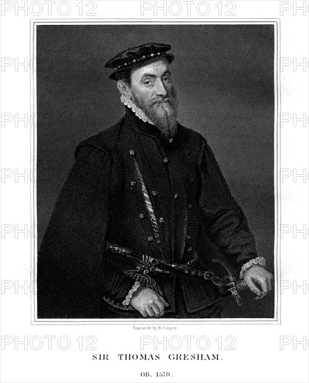 Sir Thomas Gresham, English merchant and financier, (1823).Artist: R Cooper