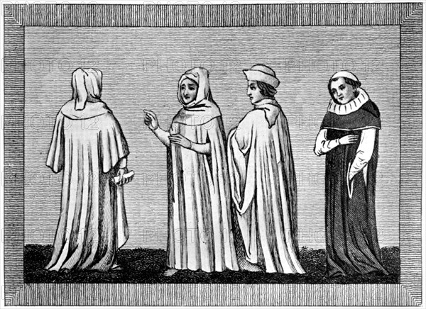 Law habits, 14th-15th centuries, (1910). Artist: Unknown