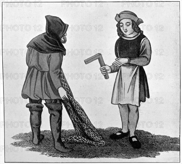 Carpenter and fisherman, 15th century, (1910). Artist: Unknown