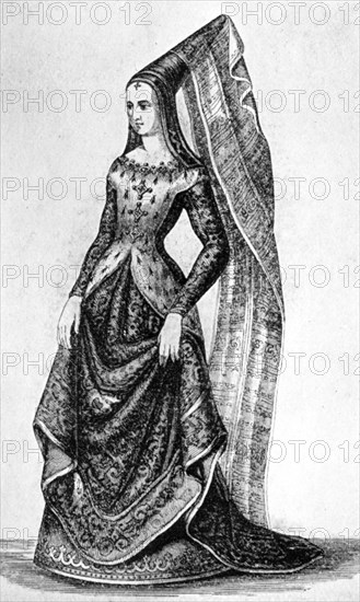 The steeple headdress and veil, 15th century, (1910). Artist: Unknown