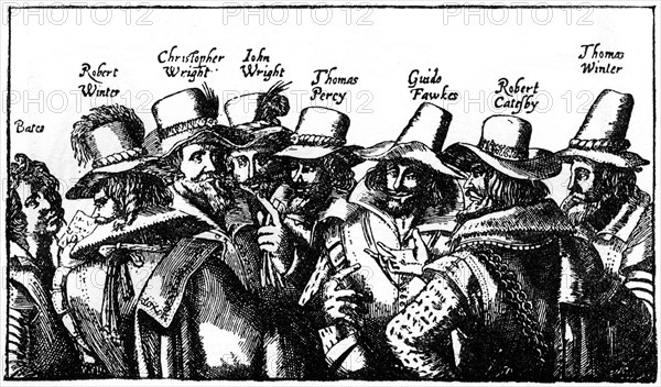 The Gunpowder Plotters, early 17th century, (1910). Artist: Unknown