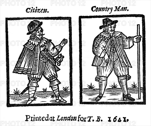 Citizen and countryman, 1641, (1910). Artist: Unknown