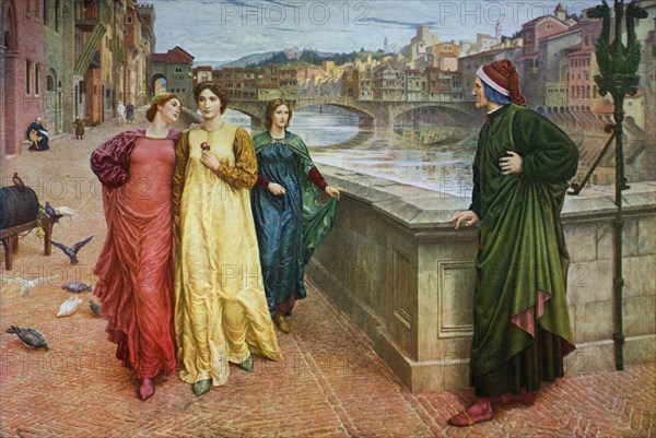 'Dante and Beatrice', 1883, (1912).Artist: Henry Holiday