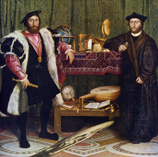 'The Ambassadors', 1533, (1912).Artist: Hans Holbein the Younger