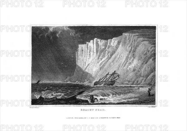 Beachy Head, East Sussex, 1829.Artist: J Rogers