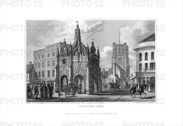 Chichester Cross, Chichester, West Sussex, 1829.Artist: J Rogers