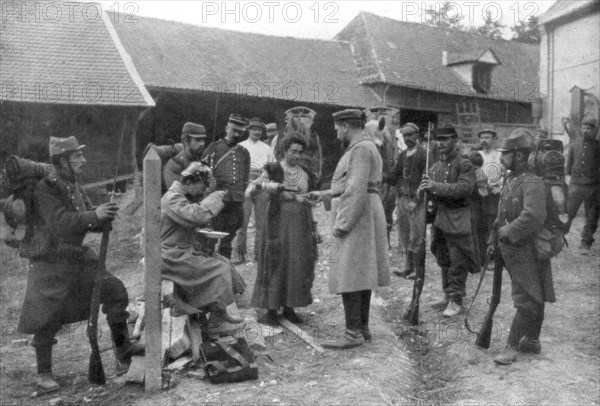 Captured German prisoners, France, August 1914. Artist: Unknown