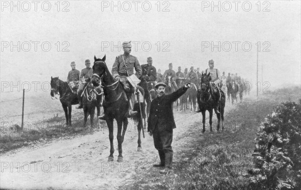 French cavalry on a reconnaissance mission, Somme, France, 1914. Artist: Unknown