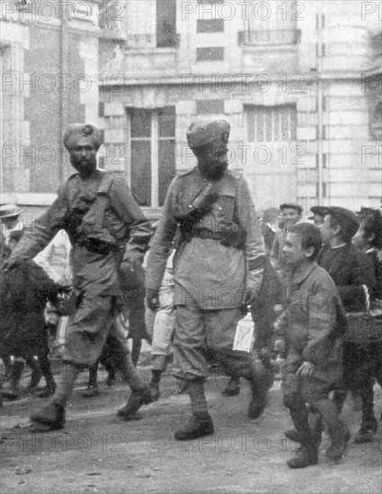 Soldiers from the British Indian Army, France, c1915. Artist: Unknown