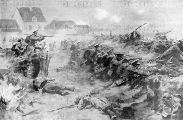 The English drive back the Germans at the Ypres front, Belgium, 11 November 1914, (1926). Artist: Unknown
