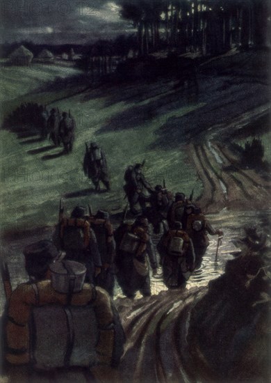 'Off to the Trenches', 1915, (1926).Artist: Michel