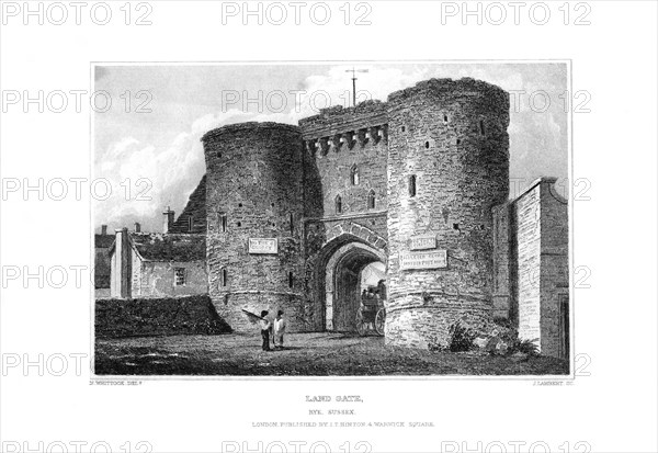 Land Gate, Rye, East Sussex, 1829.Artist: James Lambert