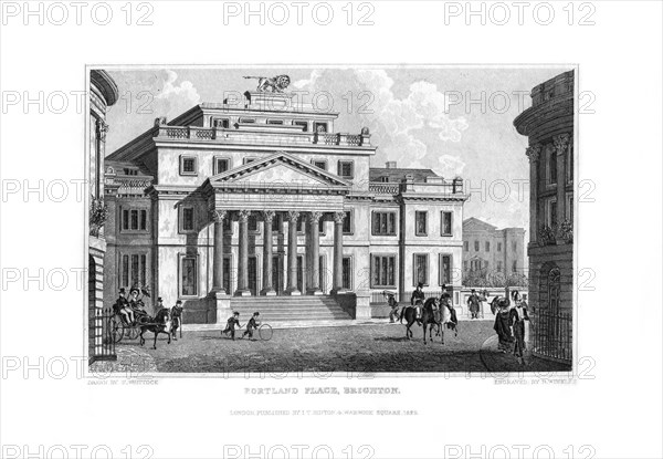 Portland Place, Brighton, East Sussex, 1829.Artist: R Winkles