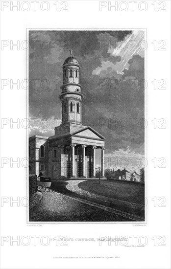 St Anne's Church, Wandsworth, London, 1830.Artist: R Winkles