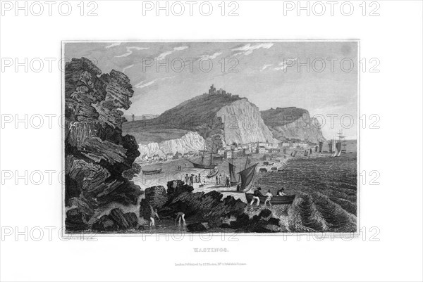 Hastings, East Sussex, 1829.Artist: Fenner, Sears & Co