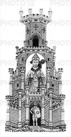 Robert Wyville, the Bishop of Salisbury and his champion, (1924). Artist: Unknown