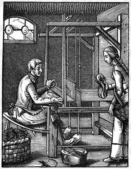 'The Weaver', 16th century, (1870).Artist: Jost Amman