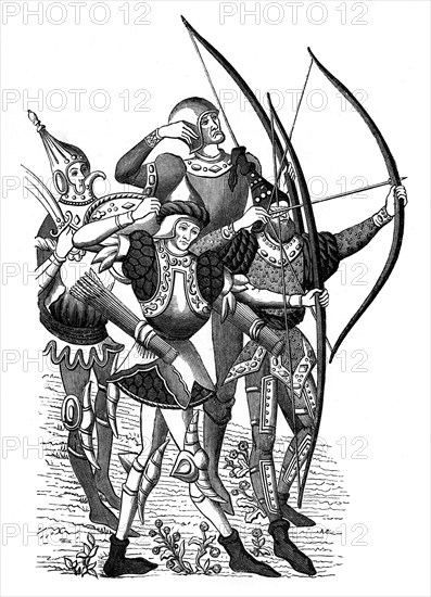Frankish archers, 15th century, (1870). Artist: Unknown
