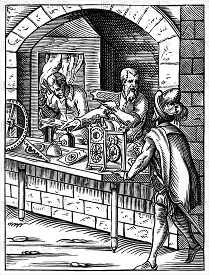 'The Clockmaker', 16th century, (1870).Artist: Jost Amman