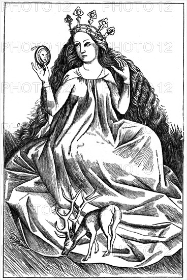 'La Damoiselle', 1466, (1870). Artist: Unknown