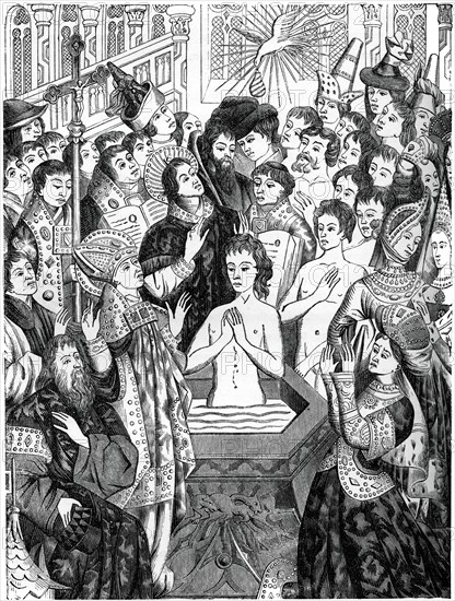 'Baptism of King Clovis', Rheims, (1870). Artist: Unknown