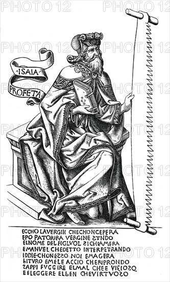 The prophet Isaiah with the instrument of his martyrdom, 15th century, (1870). Artist: Unknown