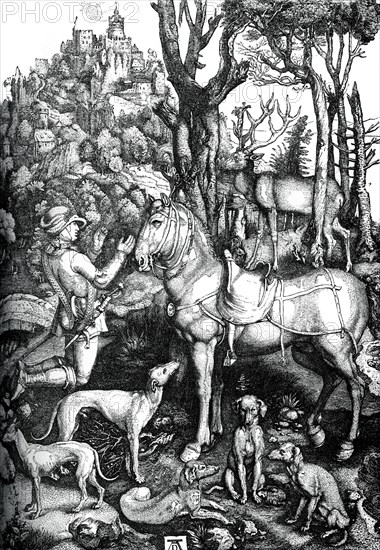 'St Eustace', c1501, (1870).Artist: Albrecht Dürer