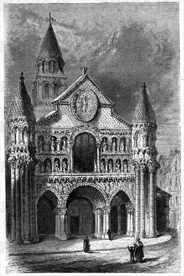 Church of Notre Dame de la Grande, Poitiers, France, 12th century, (1870). Artist: Unknown