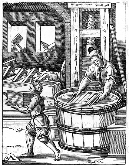 'The Paper Maker', 16th century, (1870). Artist: Jost Amman