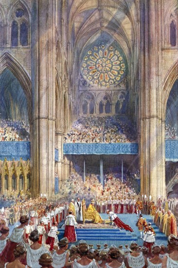 The Homage', George VI's coronation ceremony, 12 May 1937, (1937).Artist: Henry Charles Brewer