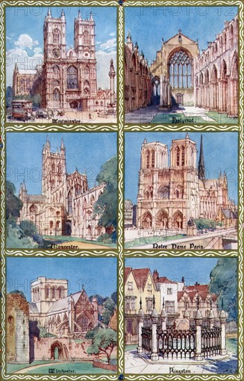 Venues of coronations at various periods before and since Edward the Confessor, 1937.Artist: Henry Charles Brewer
