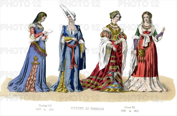 French costume: Charles VIII, Louis XII, (1882). Artist: Unknown