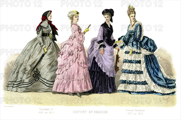 French costume: 'Napoleon III, Present Fashions', (1882). Artist: Unknown
