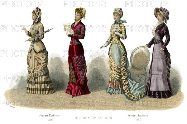 French costume: 'Present Fashions', (1882). Artist: Unknown
