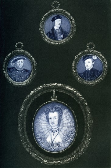 Henry VII, Henry VIII, Edward VI, Elizabeth I, 16th century, (1896). Artist: Unknown