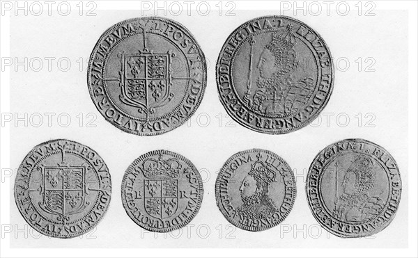 Elizabethan coins, (1896). Artist: Unknown