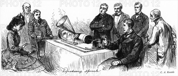 'Reproducing Speech', 1878.Artist: C A Keetels