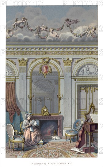 Interior Under Louis XVI, (1885).Artist: Durin