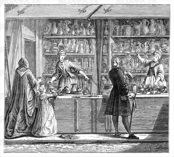 Pottery Shop, (1885). Artist: Unknown