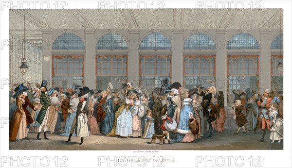 The Galerie de Bois, Paris, 1787, (1885).Artist: Urrabieta