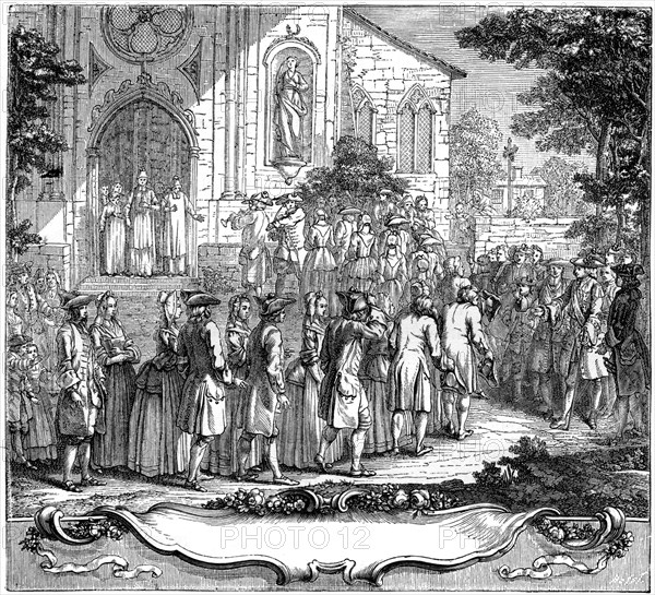 Marriage Of Ten Poor Girls, 1761, (1885).Artist: Hubert Francois Gravelot