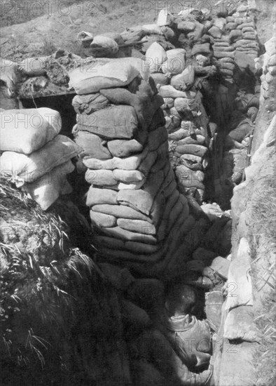 A captured German trench and bunker system, Souchez, Artois, France, 1 June 1915, (1926). Artist: Unknown