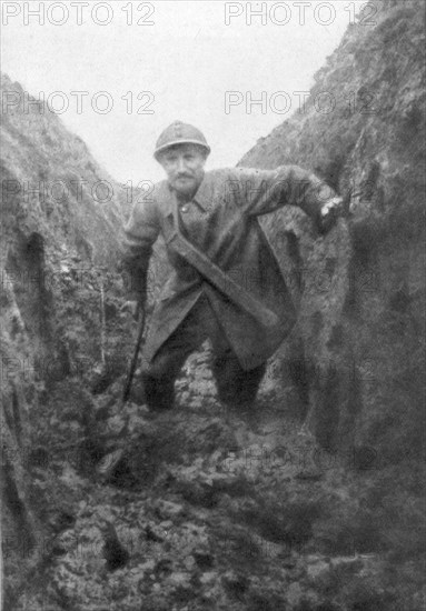 The miseries of the soldier, a muddy French trench in Artois, France, 1916. Artist: Unknown