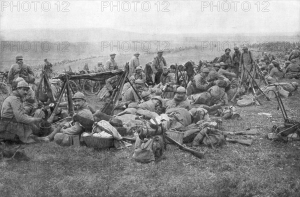 French troops at rest, Verdun, France, 1916. Artist: Unknown