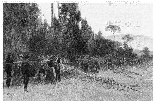 Hop Picking near Bairnsdale, Australia, 1886. Artist: Unknown