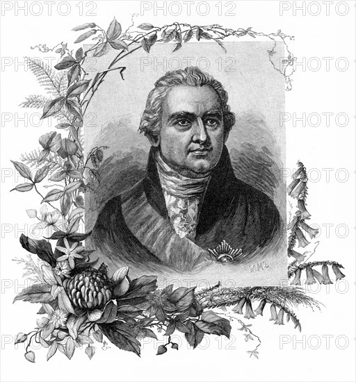 Sir Joseph Banks, English naturalist and botanist, (1886).Artist: W Macleod