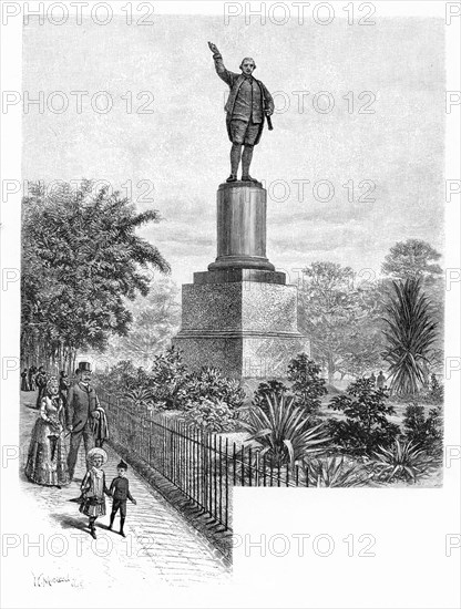 Cook's monument, Hyde Park, Sydney, Australia, 1886.Artist: W Macleod
